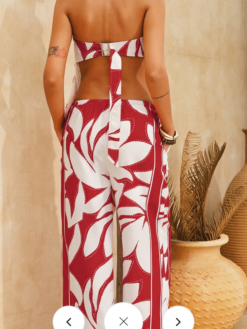 Commense Red & White Striped Two-Piece Set - Picture 2 of 5